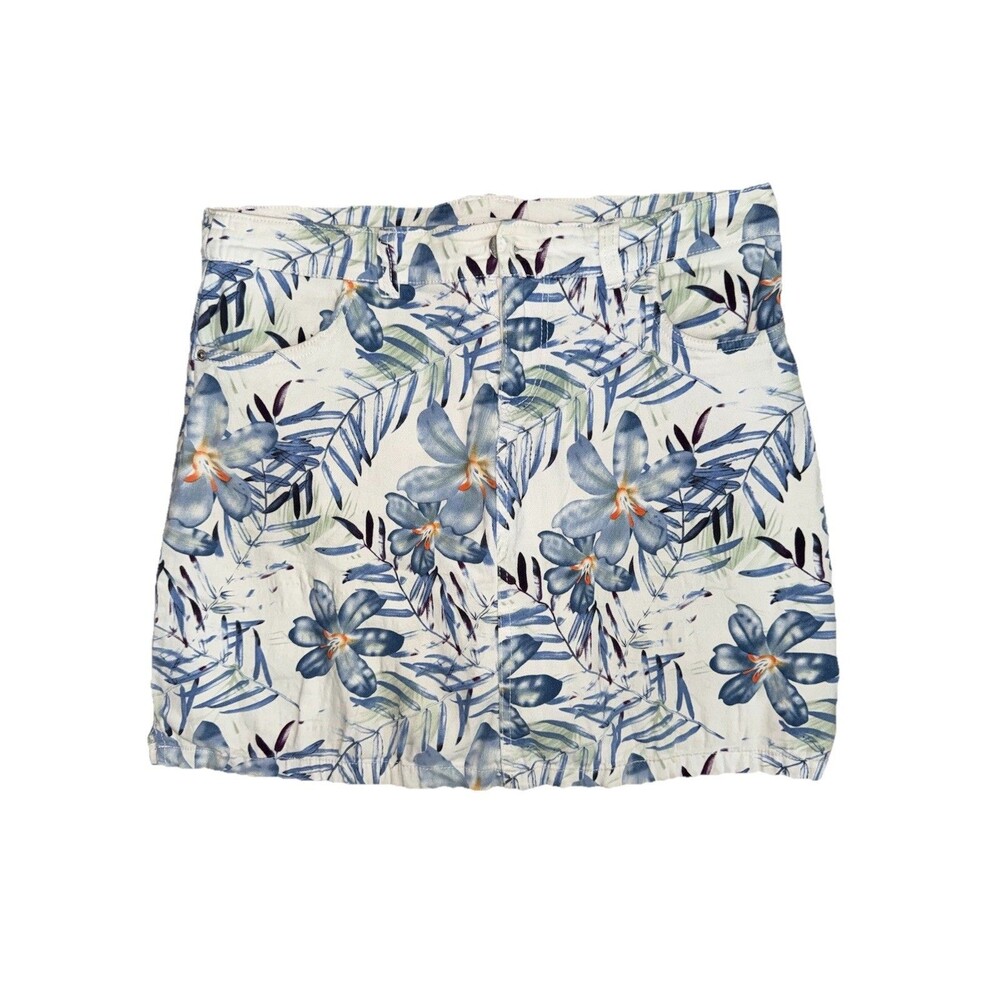 Westport Womens Size 8 White Floral Print Skirt 33x18